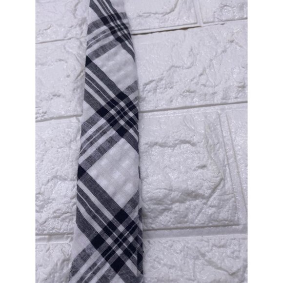 Skinny Tie Madness‎ - Men’s Plaid Tie Black White SKM2116 - Picture 6 of 11